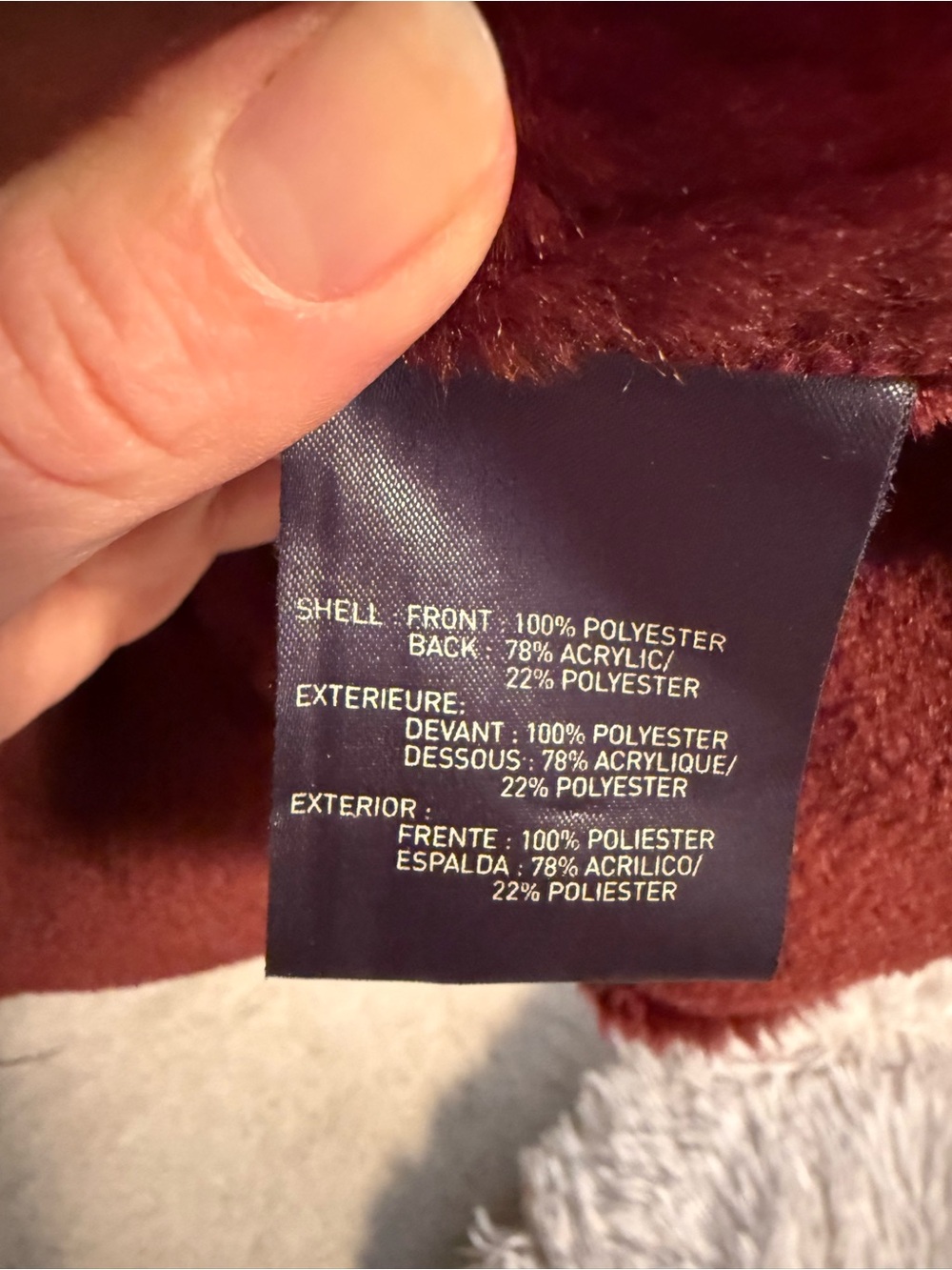 Liz Claiborne Plush Faux Suede Jacket in Wine - Picture 7 of 7